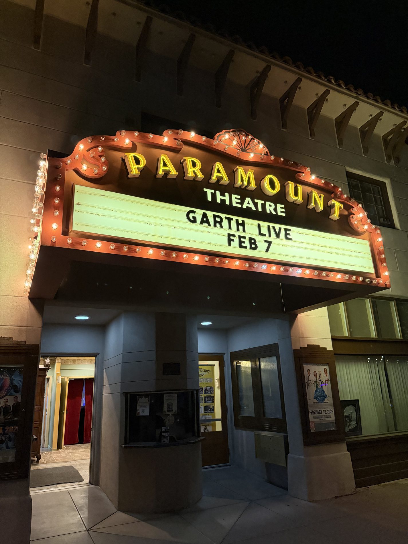 The Paramount Theatre marquee on Florence Street