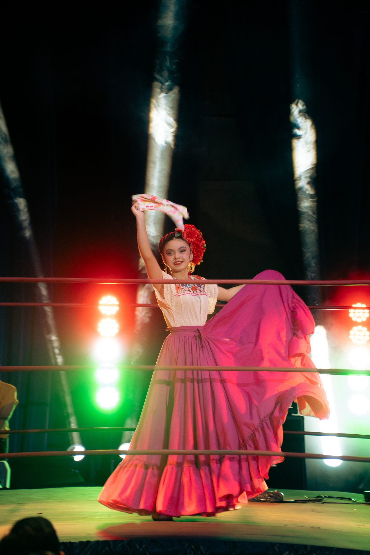 Folklórico dancer on stage