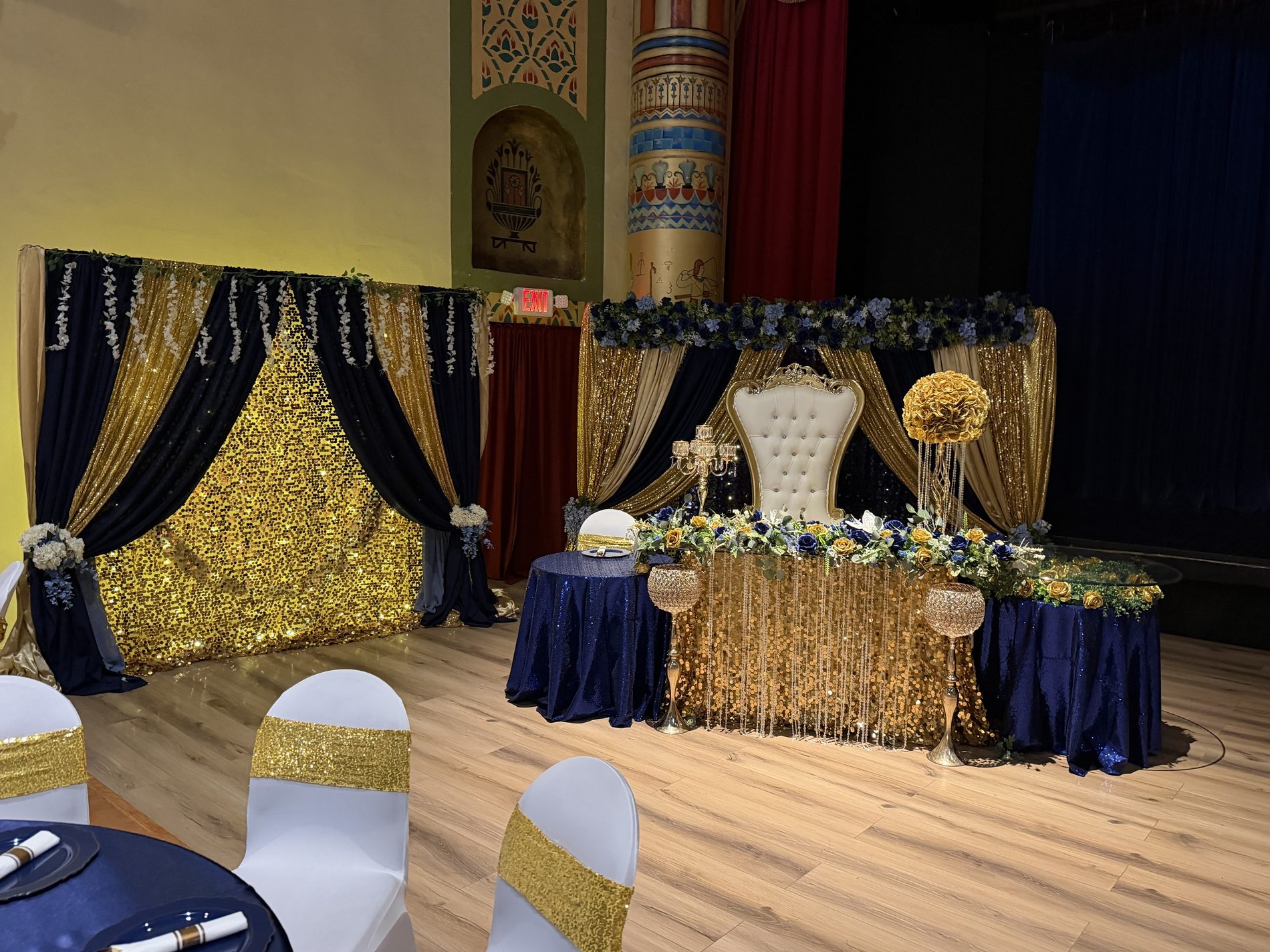 Stage set for a private event
